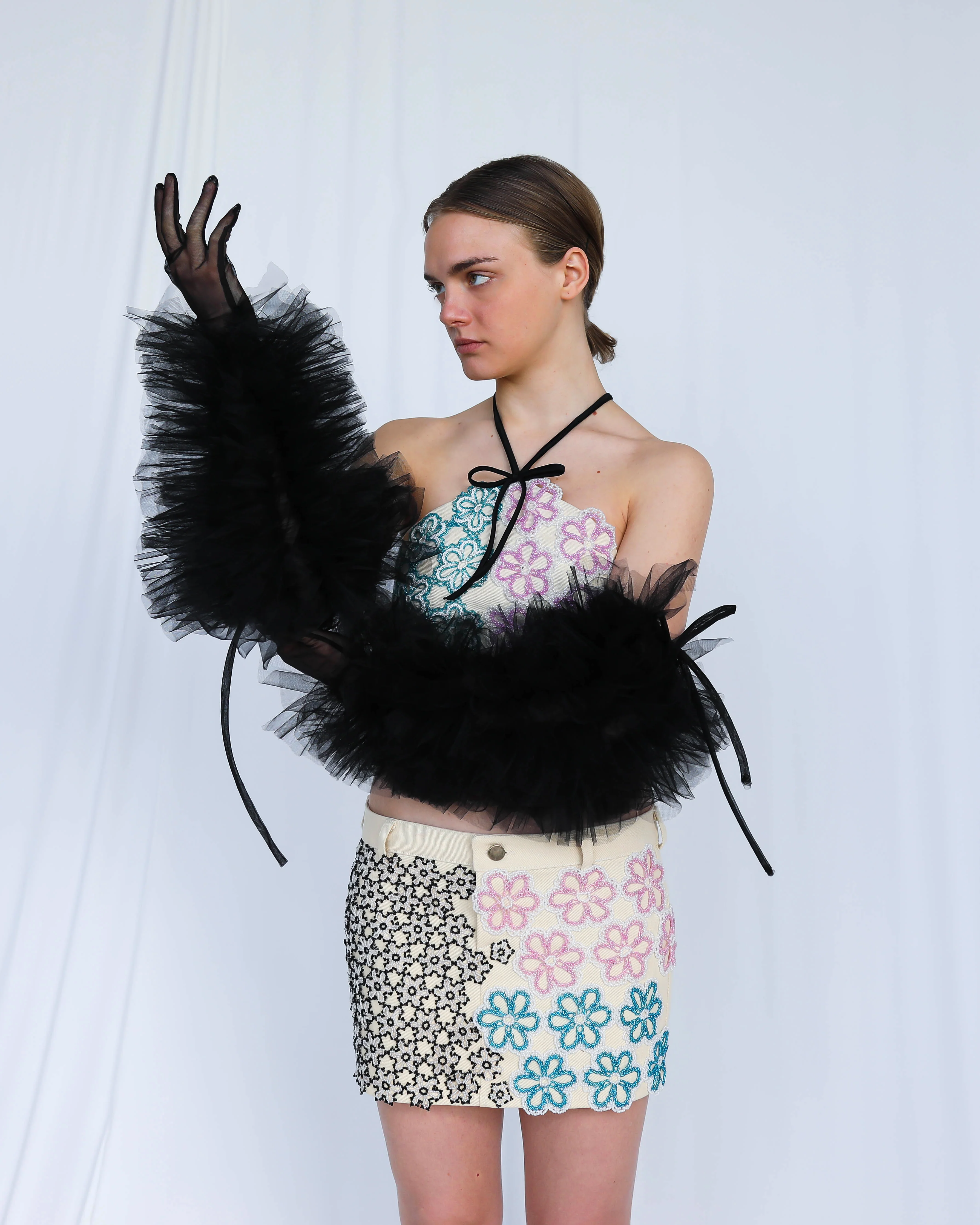 Cream Tentene Top & Skirt - Image 3