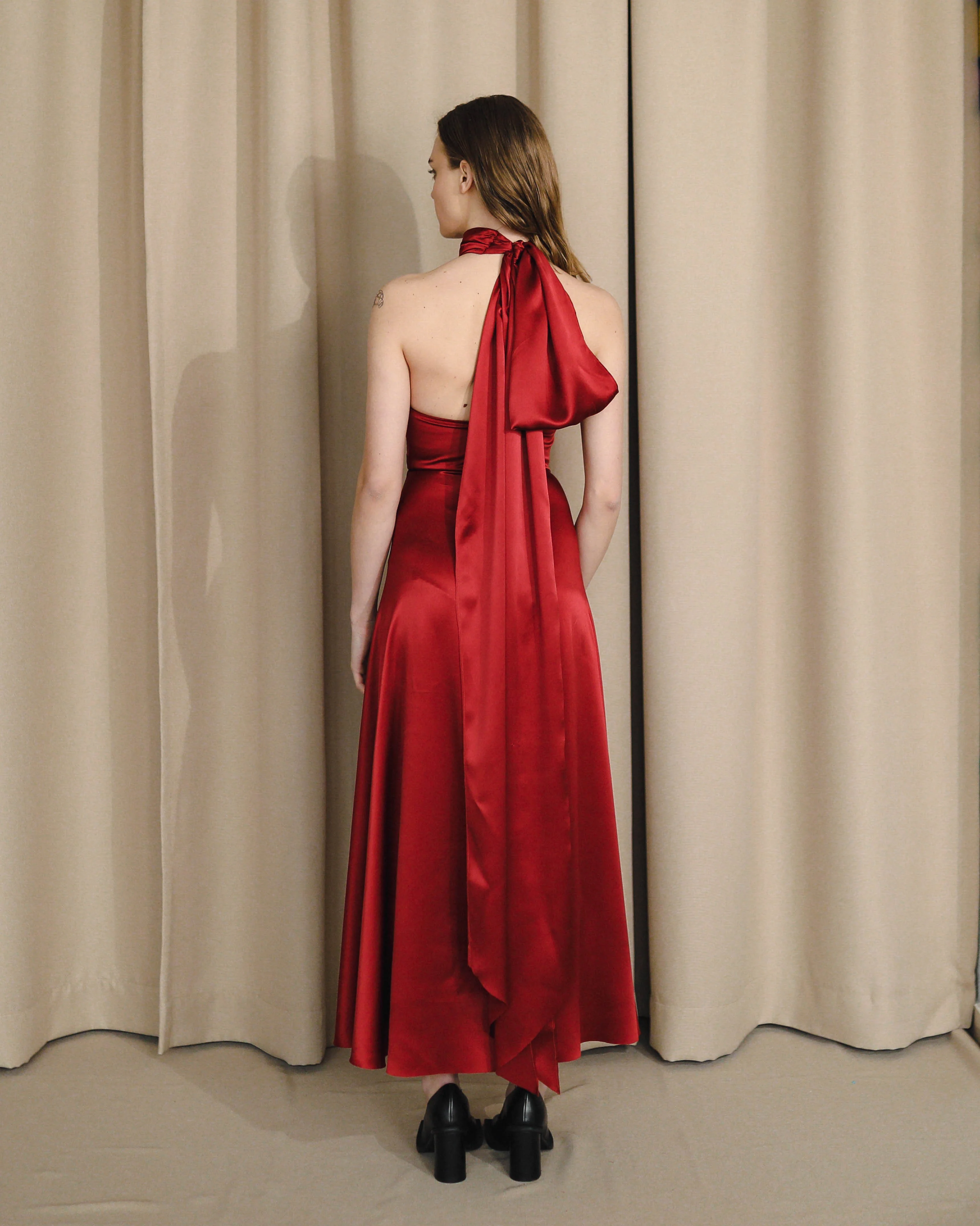 Maroon Heart Cutout Dress - Image 3