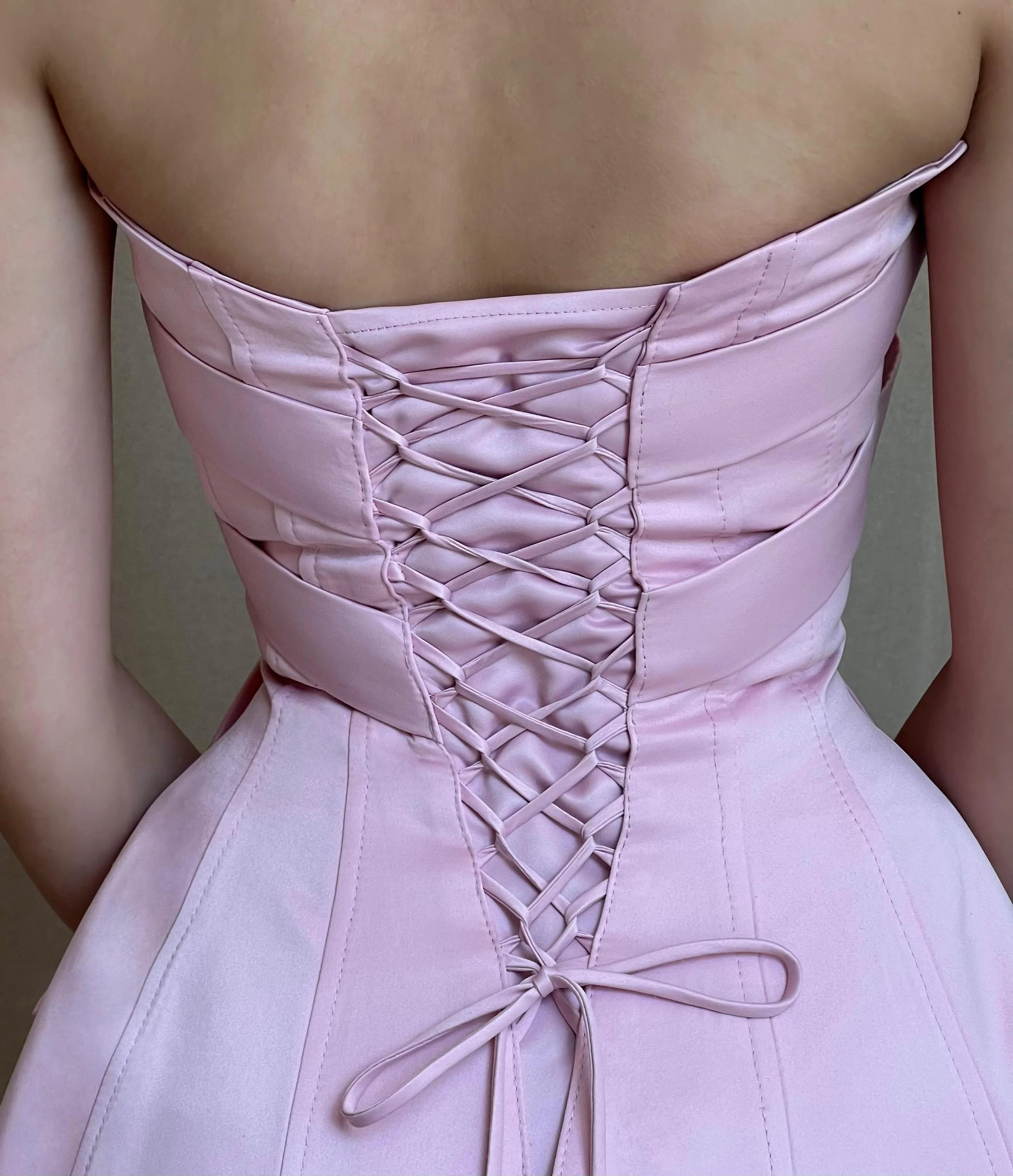 Pink Bow Midi Dress - Image 3