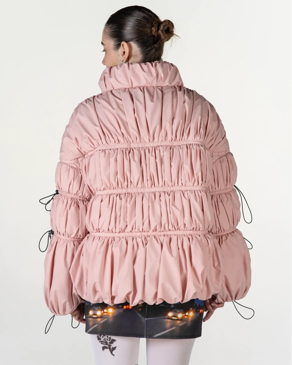 Ruffled Pink Puffer Jacket - Image 3